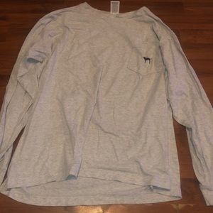 long light grey shirt